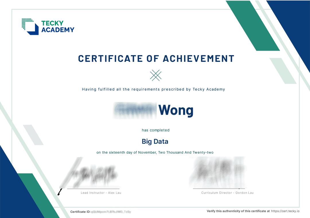 Big Data Certificate