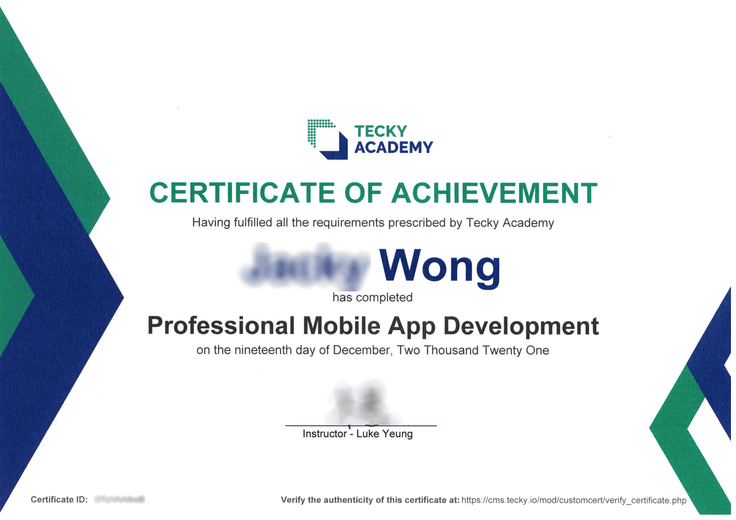 Professional Mobile App Development Certificate