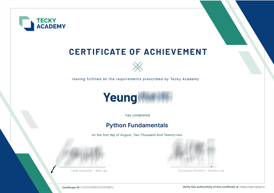 Python Fundamentals Certificate